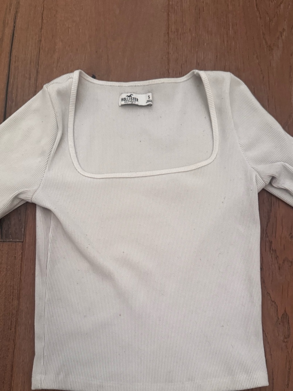White Hollister Ribbed Long sleeve Top